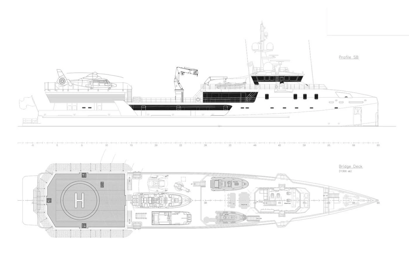 diagram, engineering drawing aboard GAME CHANGER Yacht for Sale