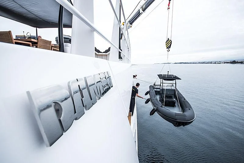 a person standing on a boat aboard GAME CHANGER Yacht for Sale