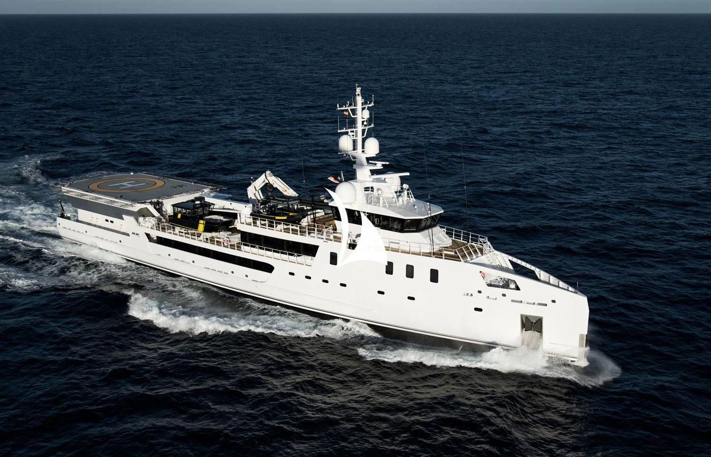 a large ship in the water aboard GAME CHANGER Yacht for Sale