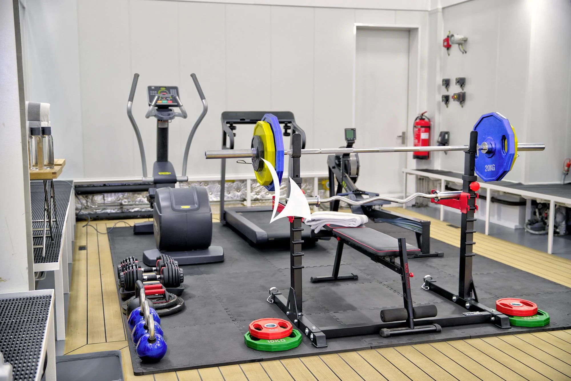 a room with various equipment aboard GAME CHANGER Yacht for Sale