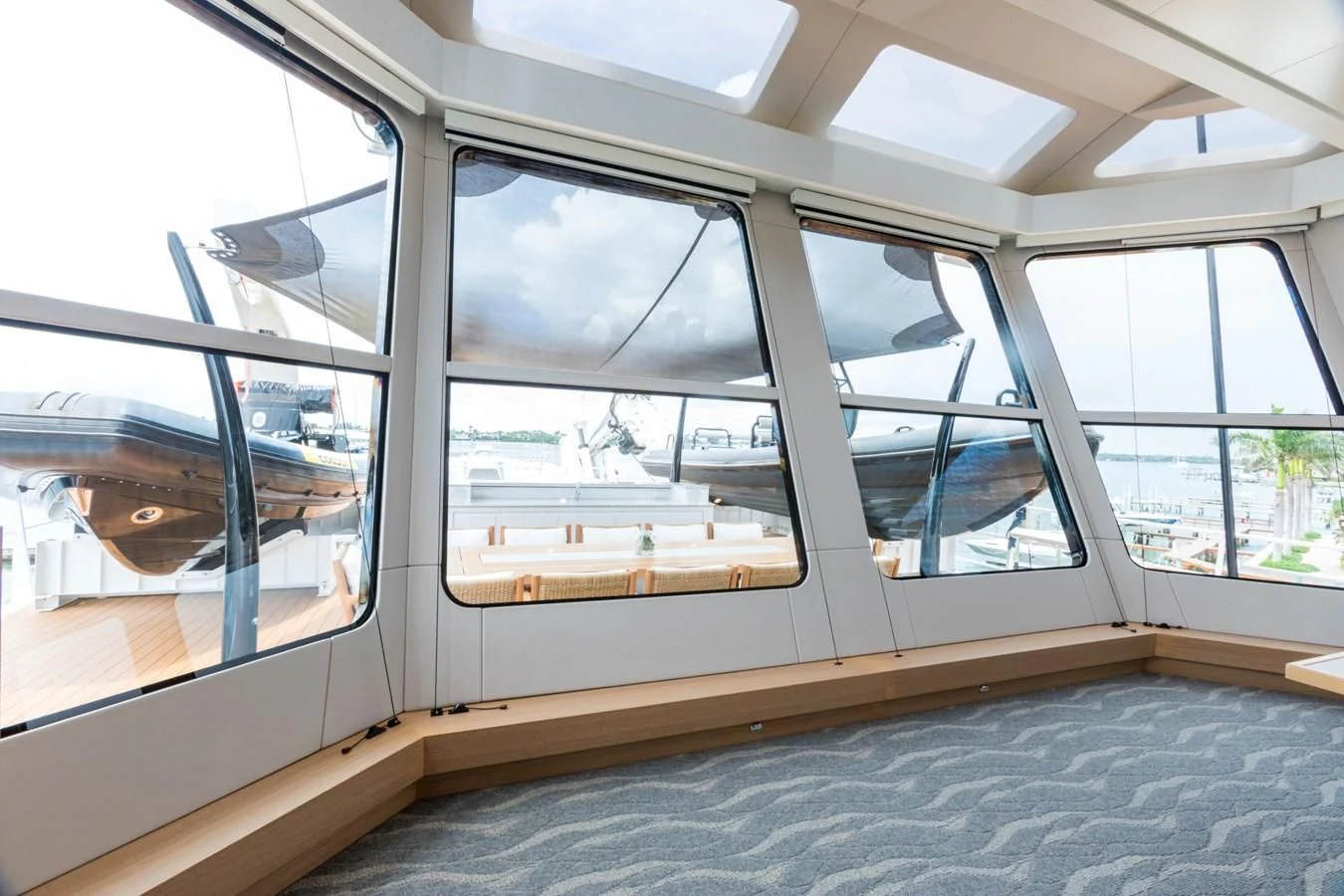 a bus with windows aboard GAME CHANGER Yacht for Sale