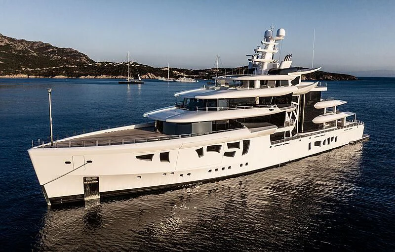 a large white yacht aboard ARTEFACT Yacht for Sale