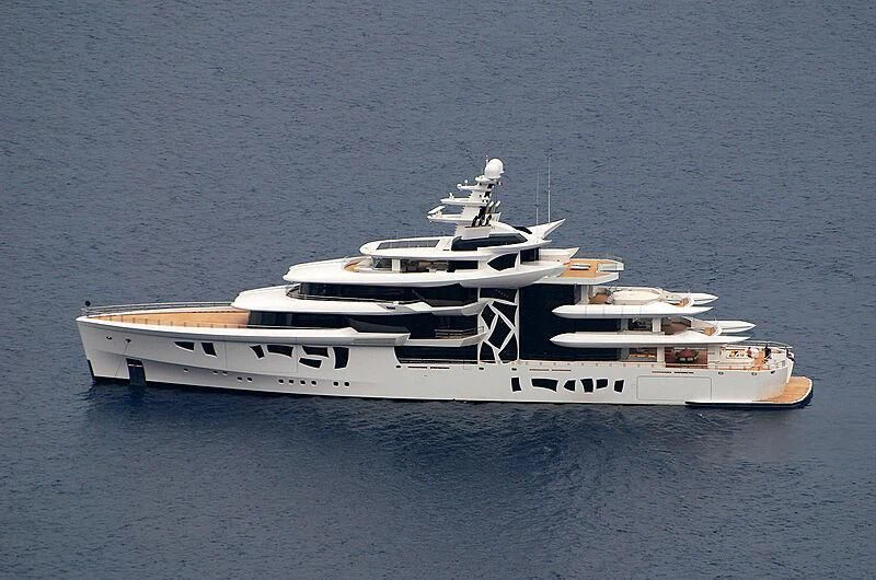 a white yacht in the water aboard ARTEFACT Yacht for Sale