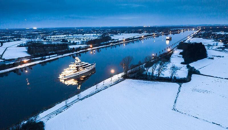 a ship in the snow aboard ARTEFACT Yacht for Sale
