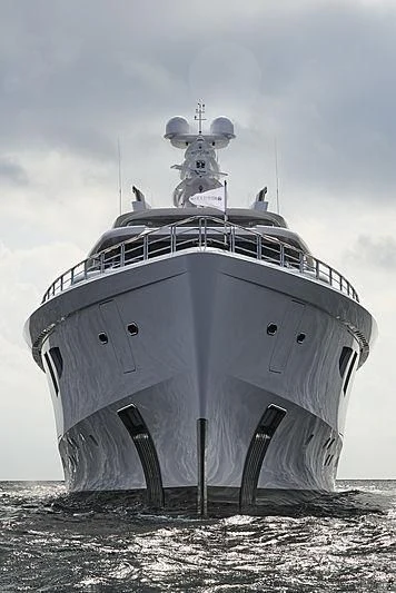 a large ship on the beach aboard ARTEFACT Yacht for Sale