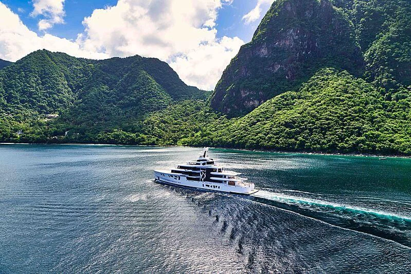 a boat sailing on water aboard ARTEFACT Yacht for Sale
