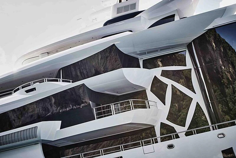 a building with a broken roof aboard ARTEFACT Yacht for Sale
