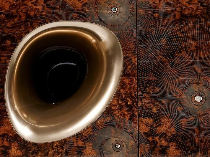 a close-up of a record aboard ARTEFACT Yacht for Sale