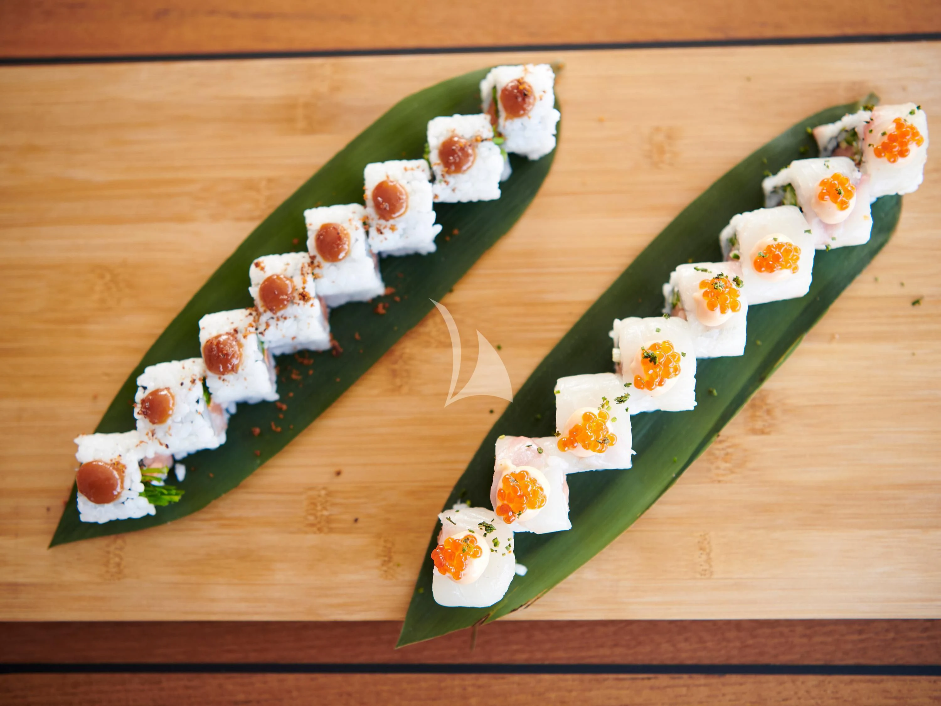 a plate with flowers on it aboard KIMATA Yacht for Charter