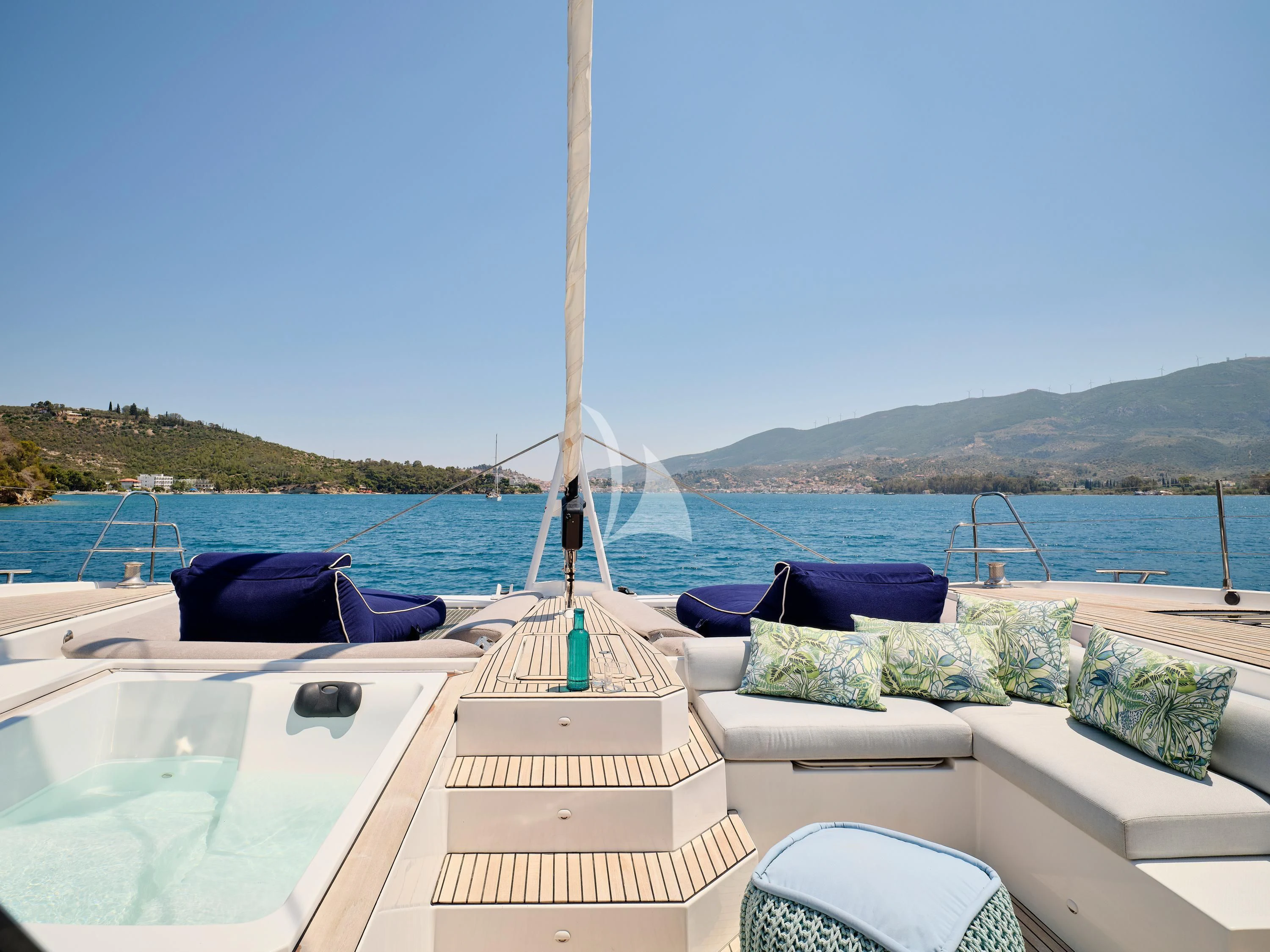 a boat on the water aboard KIMATA Yacht for Charter