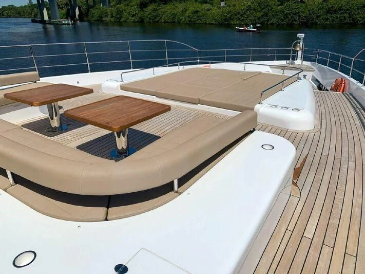 a boat on a deck aboard KRISHH Yacht for Sale