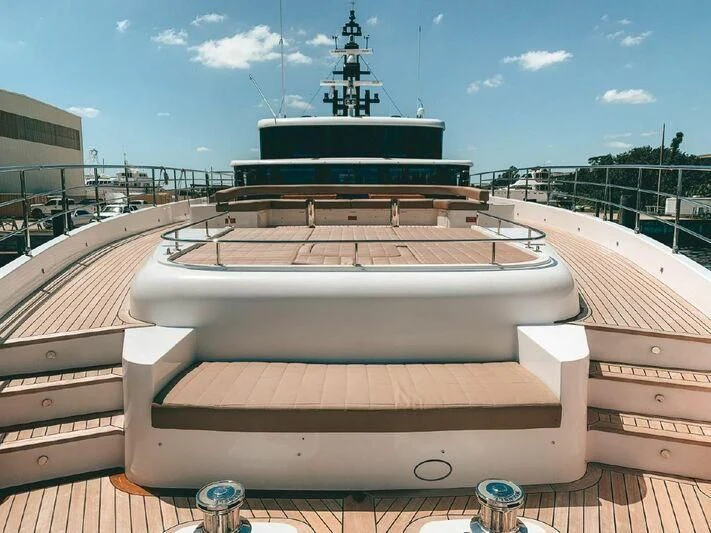 a boat on a deck aboard KRISHH Yacht for Sale