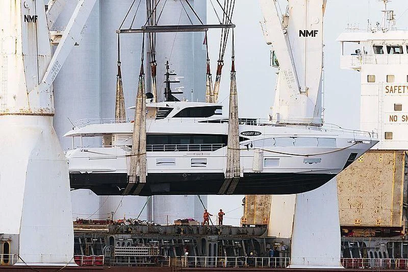 a large white boat aboard KRISHH Yacht for Sale