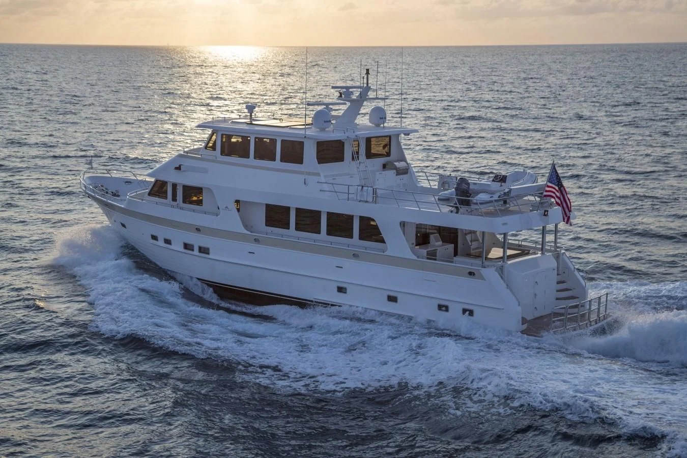 a large white ship in the water aboard 860 DBMY Yacht for Sale