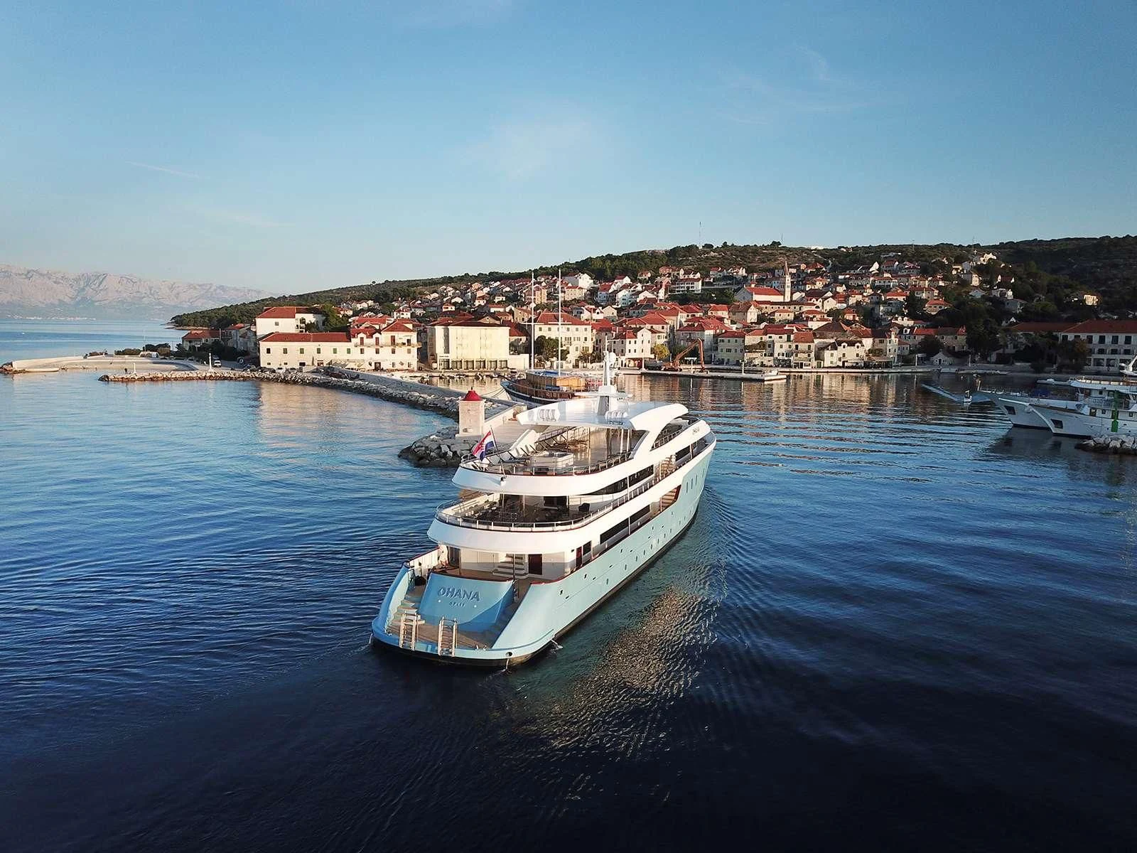 a boat in the water aboard OHANA Yacht for Sale
