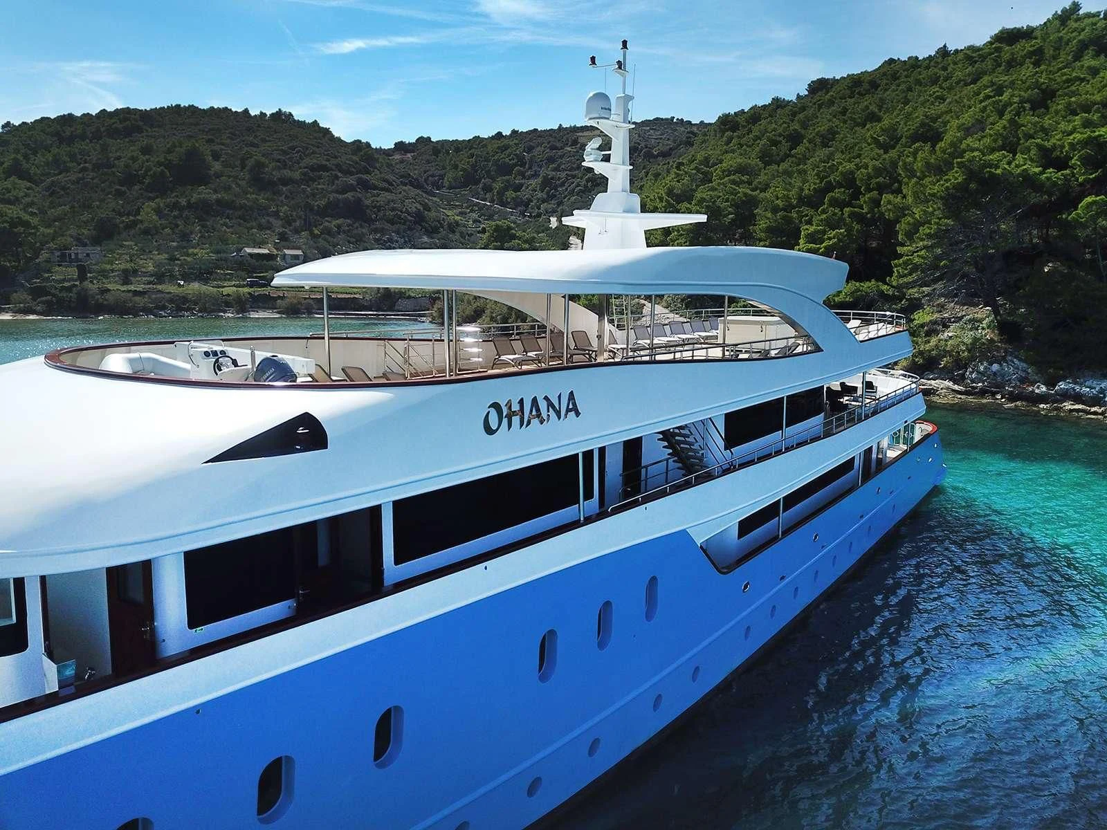 a boat on the water aboard OHANA Yacht for Sale