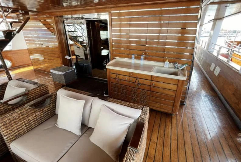 a bathroom with a tub and a sink aboard NASAYEM Yacht for Sale
