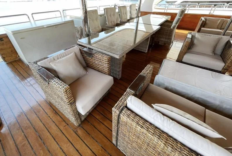 a boat on a deck aboard NASAYEM Yacht for Sale
