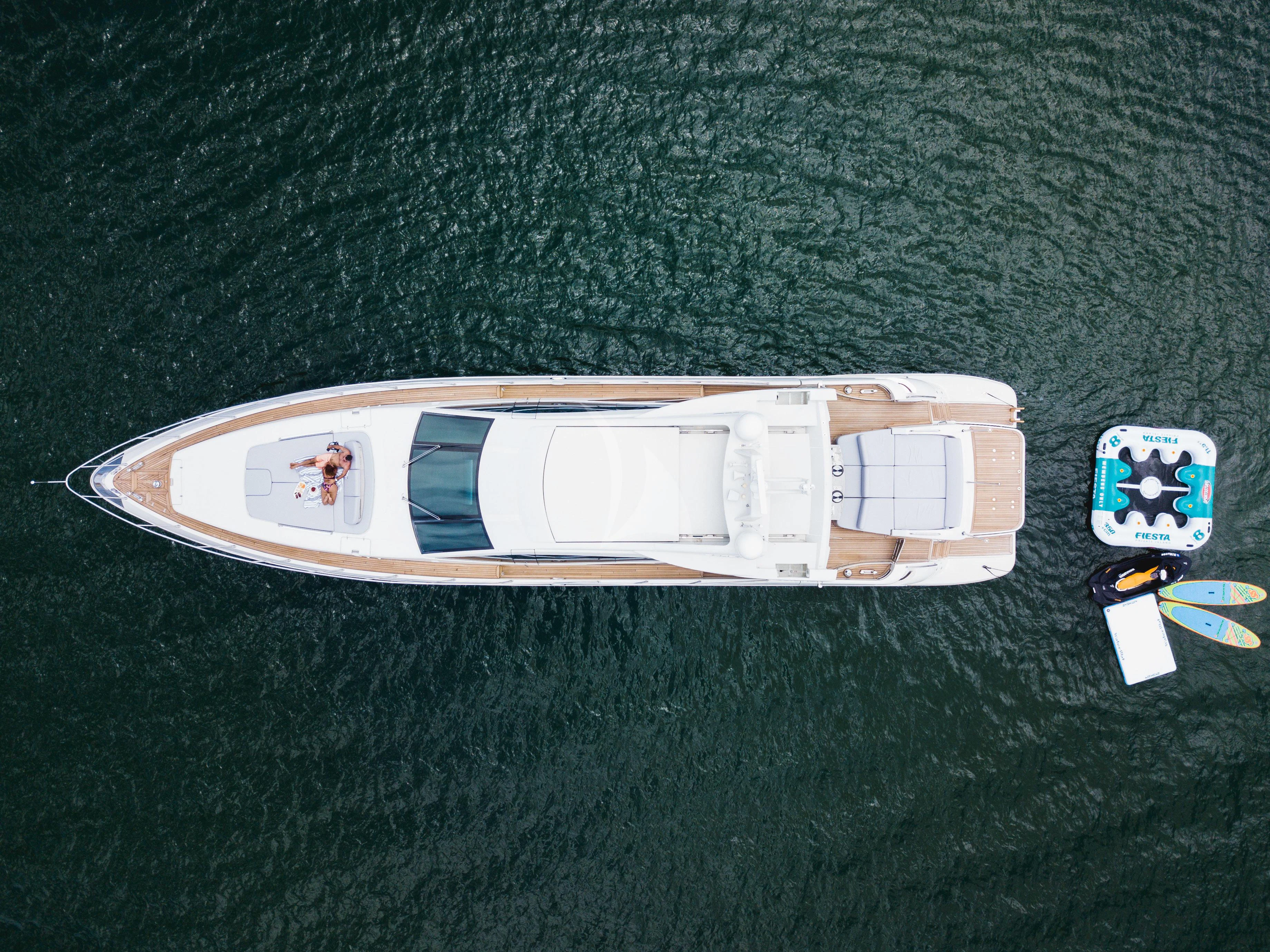 a boat on the water aboard M Yacht for Charter