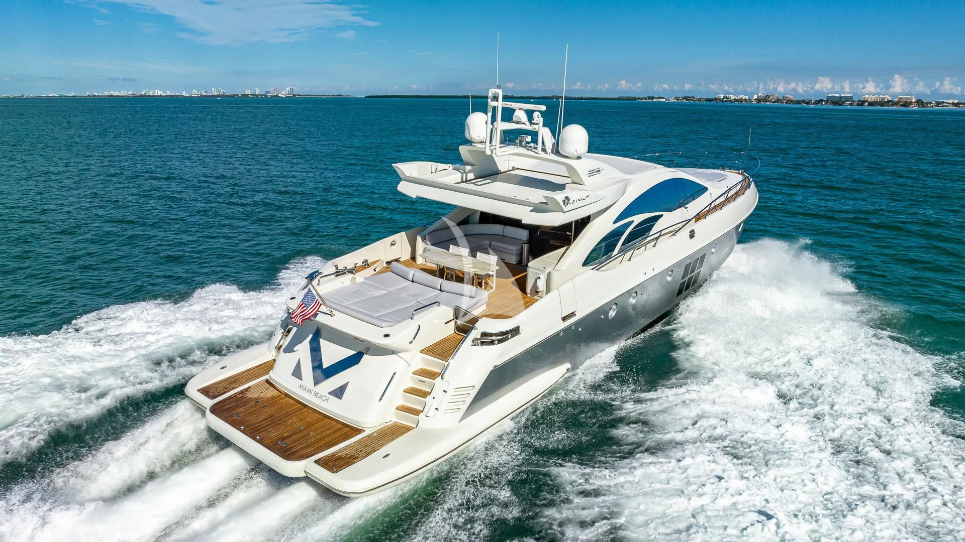 a boat on the water aboard M Yacht for Charter
