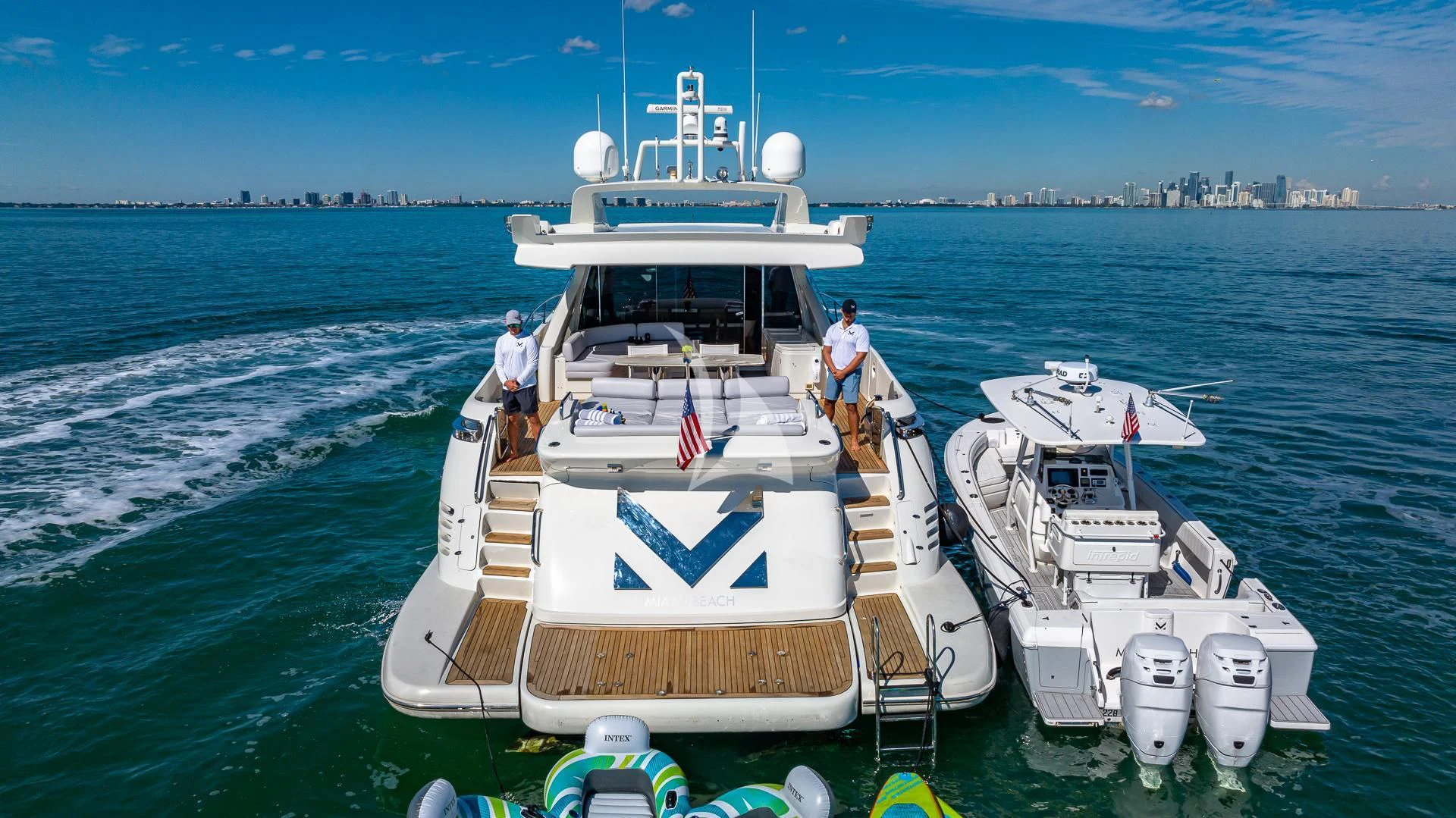 a boat on the water aboard M Yacht for Charter