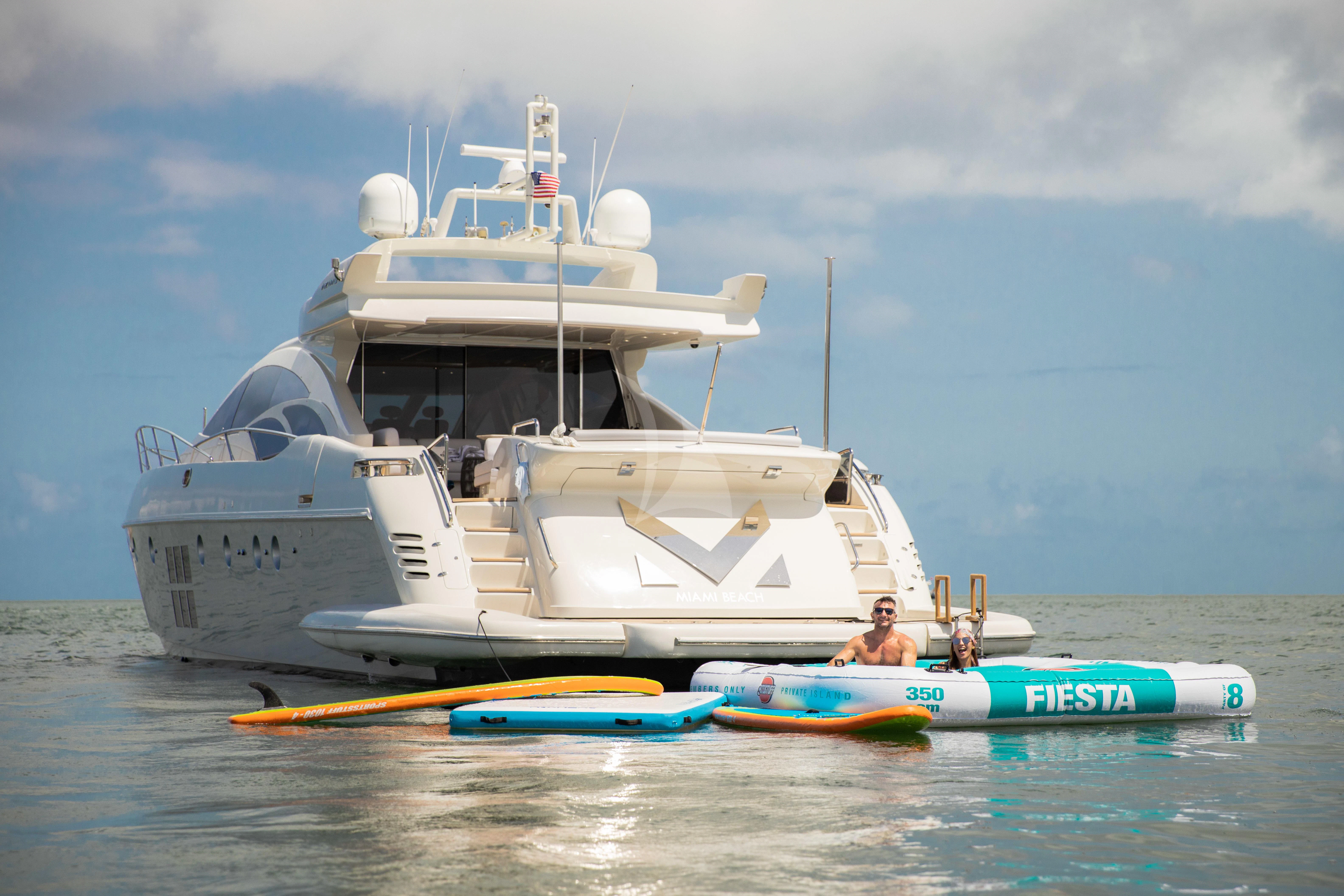 a boat on the water aboard M Yacht for Charter