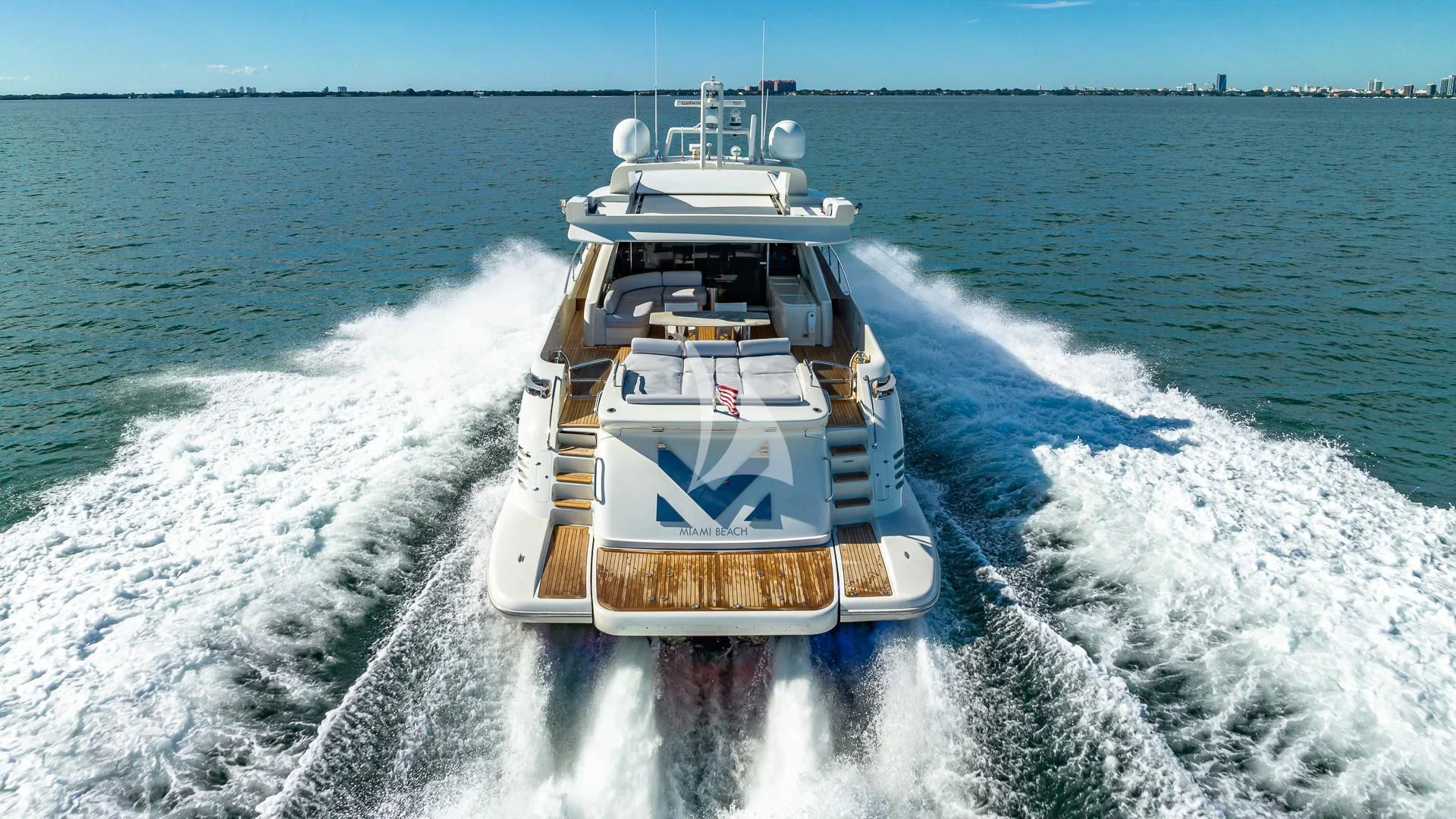 a boat on the water aboard M Yacht for Charter