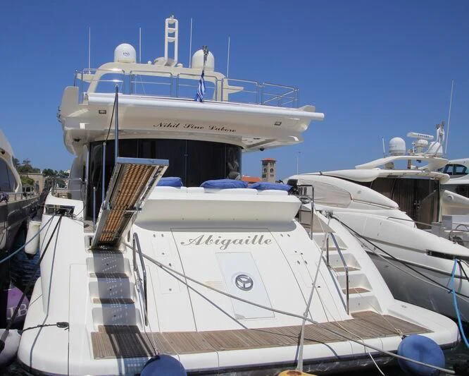 a group of boats in a harbor aboard ABIGAILLE Yacht for Sale