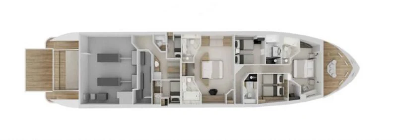 a model of a building aboard GREEN WHISPER Yacht for Sale