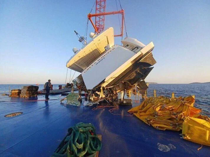 a large boat on a dock aboard GREEN WHISPER Yacht for Sale