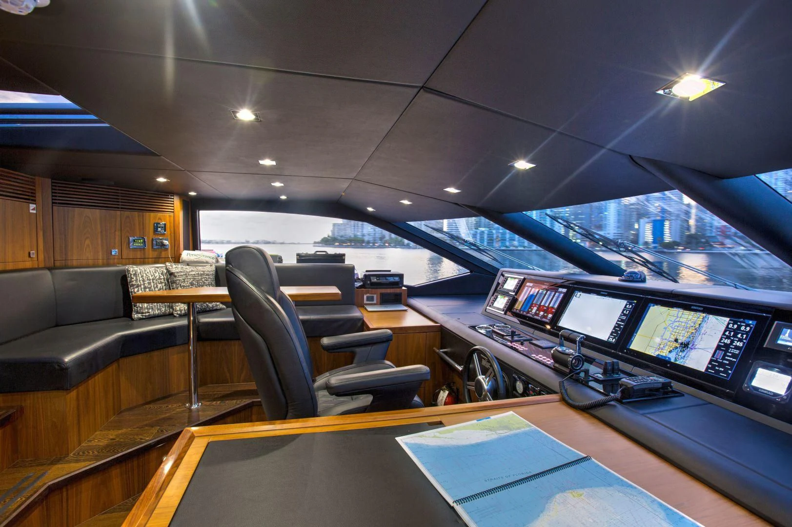 inside view of a room with computers aboard JUST ONE MORE Yacht for Sale