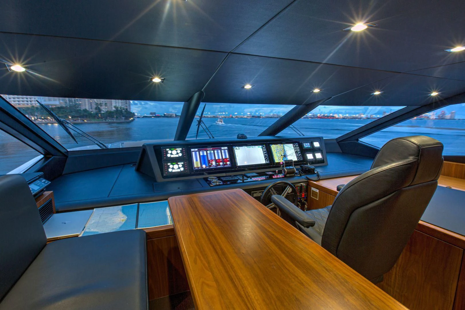 inside of a car aboard JUST ONE MORE Yacht for Sale