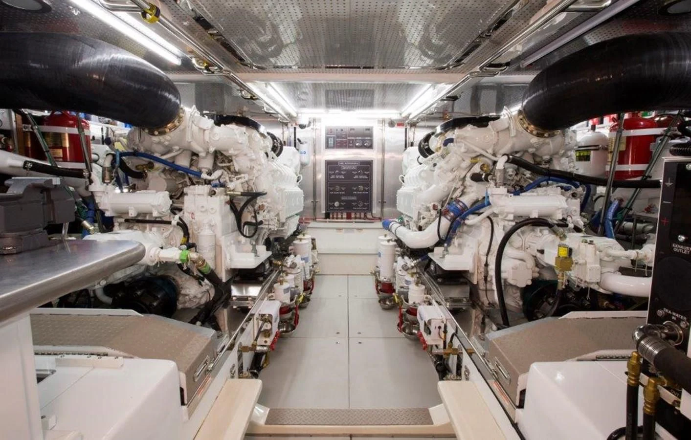 a room full of machinery aboard FLEMING 78 - NEW BUILD Yacht for Sale