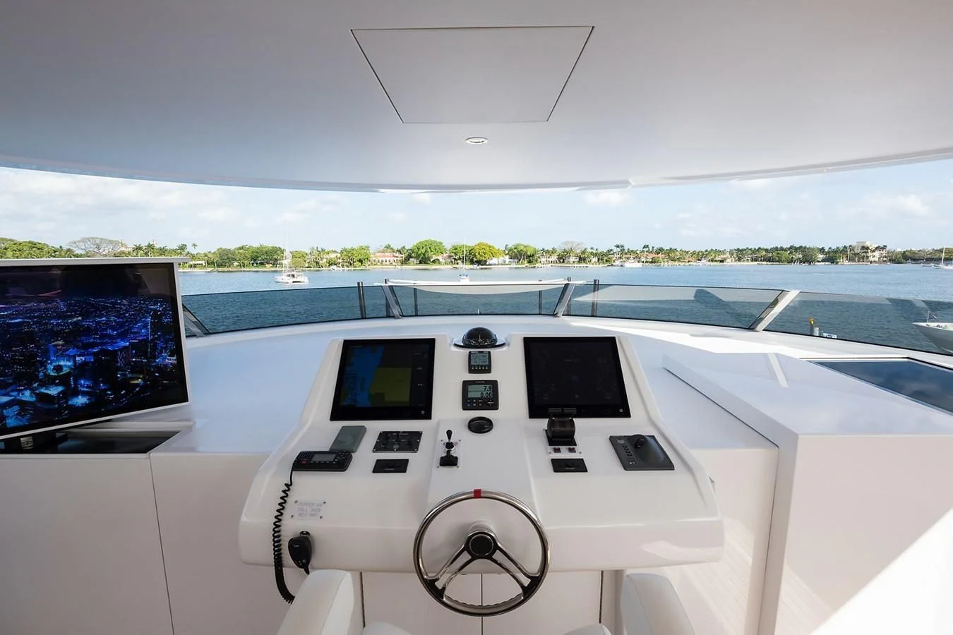 a cockpit of a plane aboard SERENITY Yacht for Sale