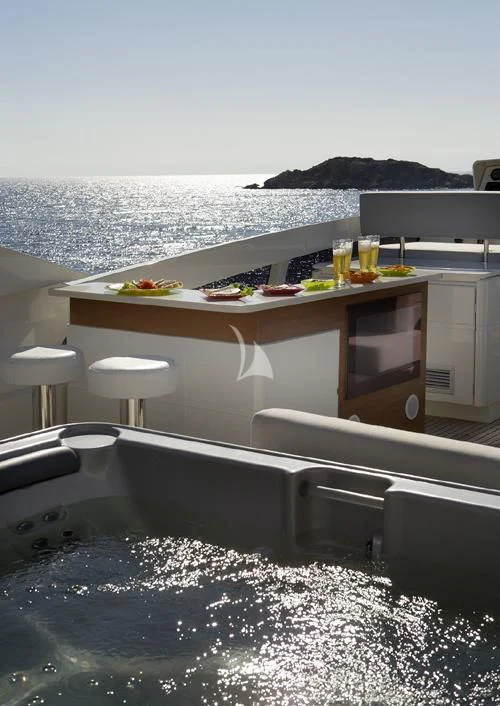 a modern house with a pool aboard DRAGON Yacht for Sale