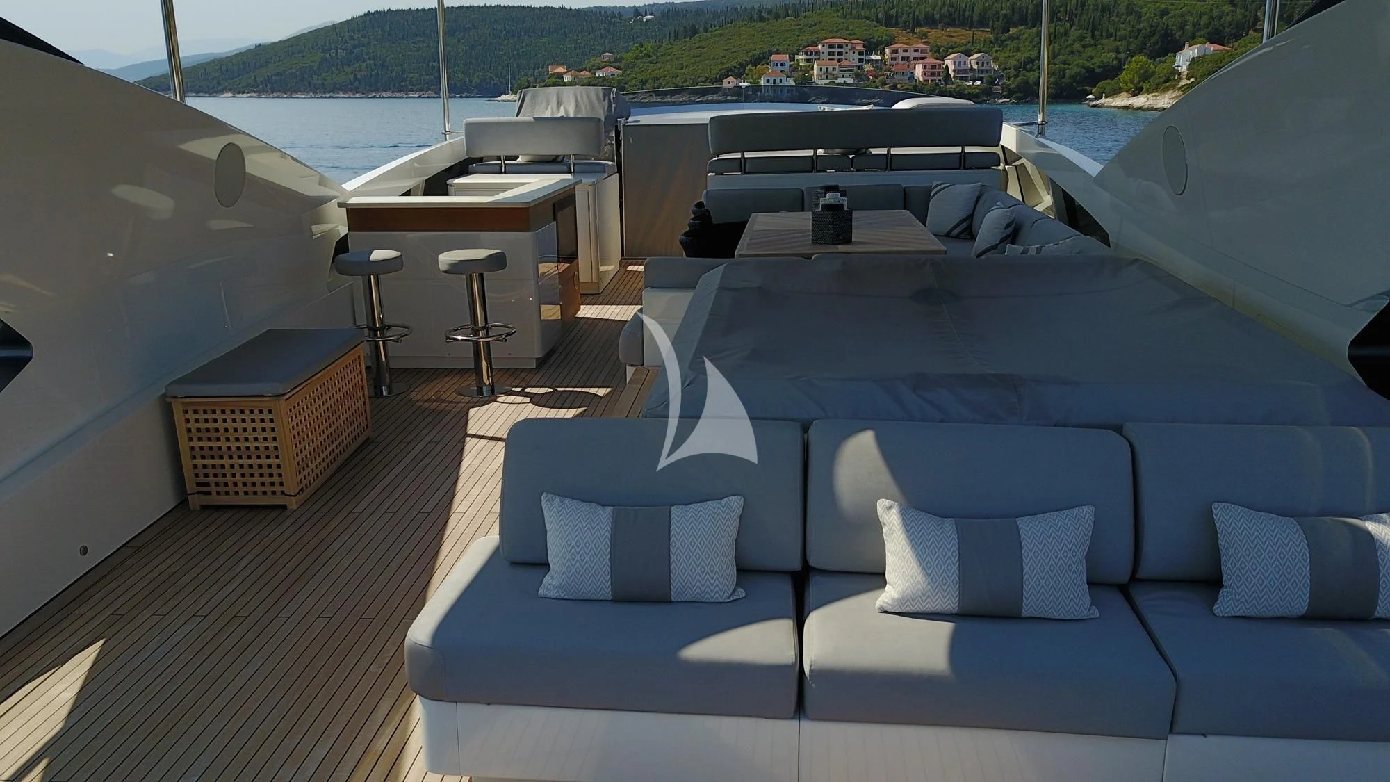 a pool on a deck aboard DRAGON Yacht for Sale