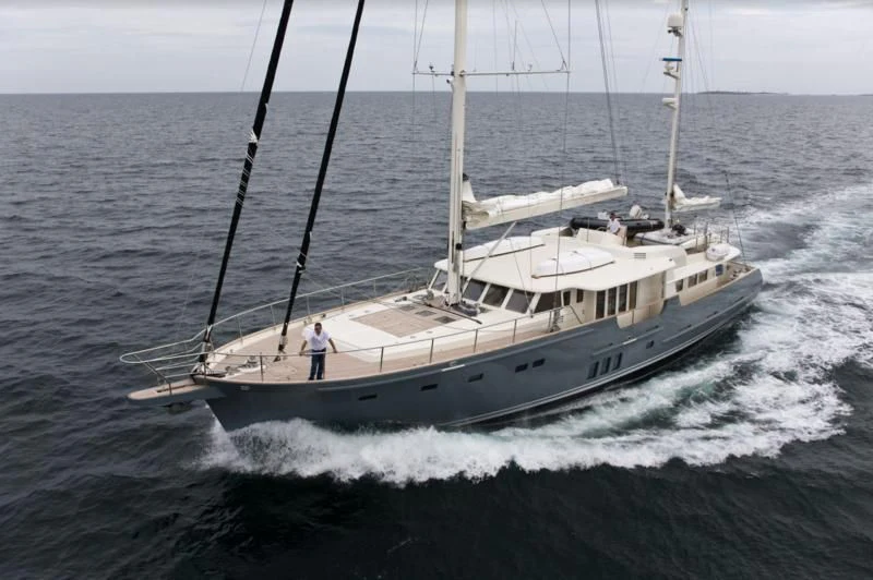 a boat on the water aboard HORTENSE Yacht for Sale
