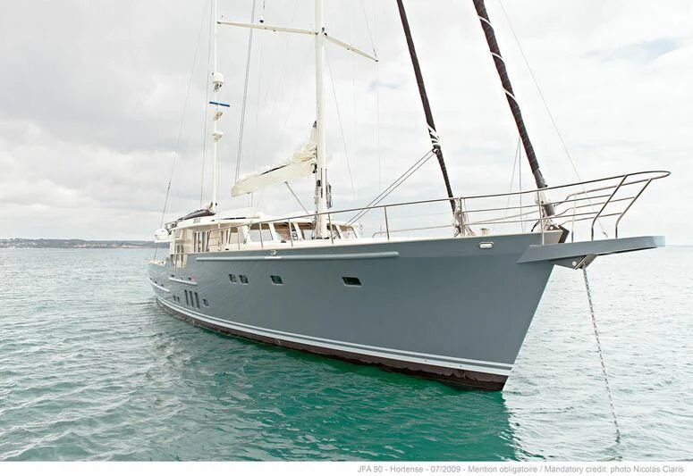 a boat in the water aboard HORTENSE Yacht for Sale