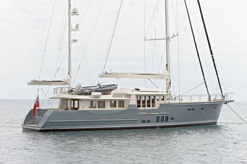 a boat on the water aboard HORTENSE Yacht for Sale