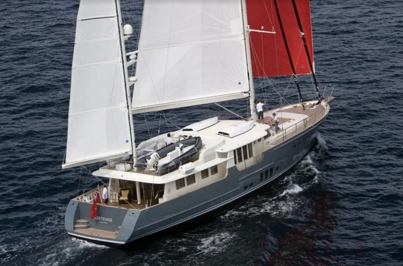 a boat on the water aboard HORTENSE Yacht for Sale