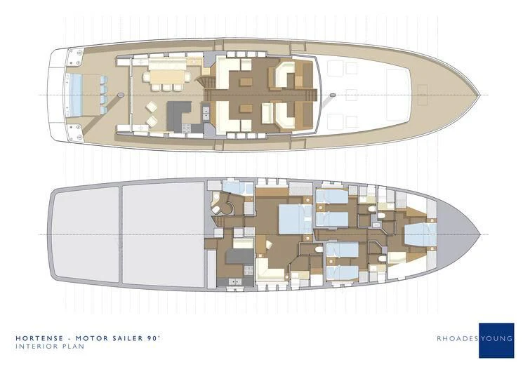 engineering drawing aboard HORTENSE Yacht for Sale