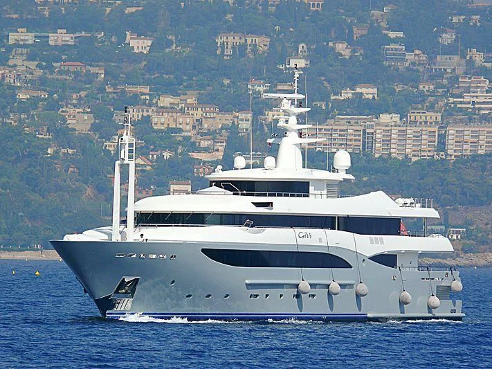 a large white yacht aboard CONSTANCE Yacht for Sale