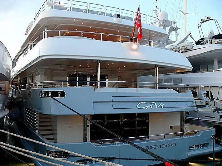 a large white boat aboard CONSTANCE Yacht for Sale