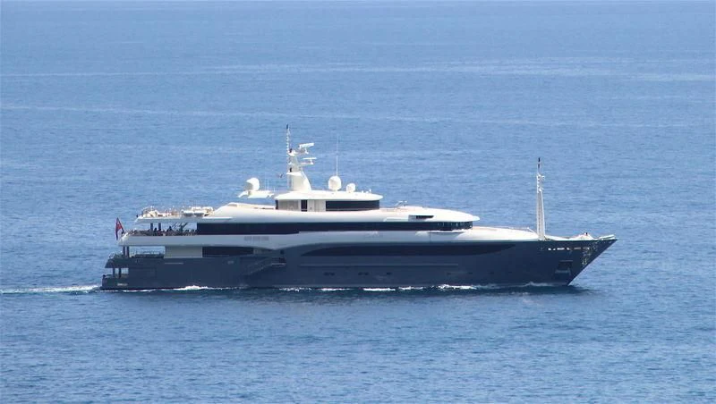 a large white boat in the water aboard CONSTANCE Yacht for Sale