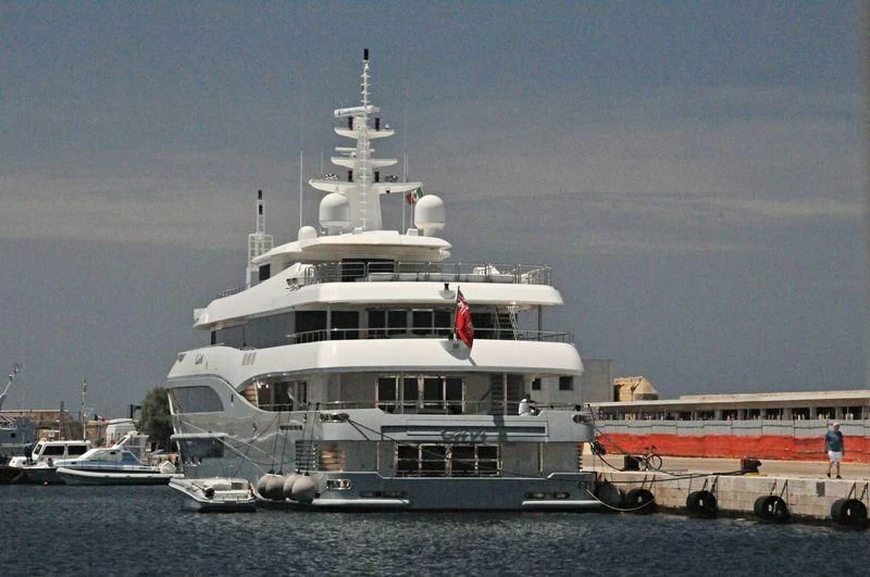 a large white boat in the water aboard CONSTANCE Yacht for Sale