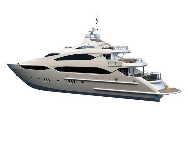 a white yacht with a tower aboard ANYUTA Yacht for Sale