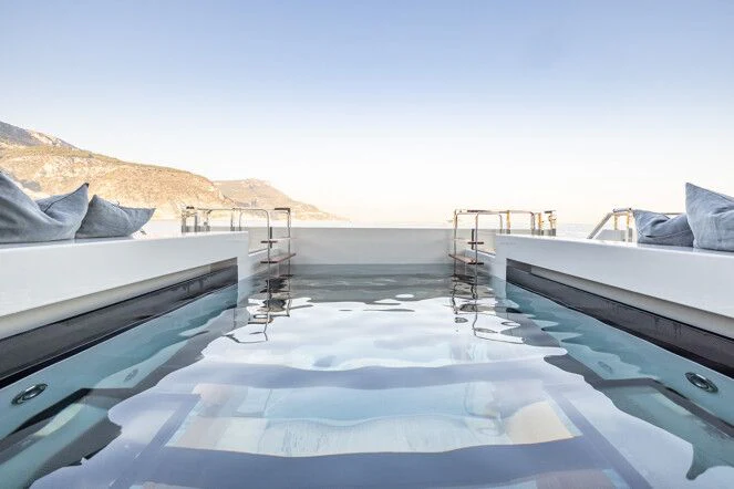 a boat in the water aboard VIRTUOSITY Yacht for Sale