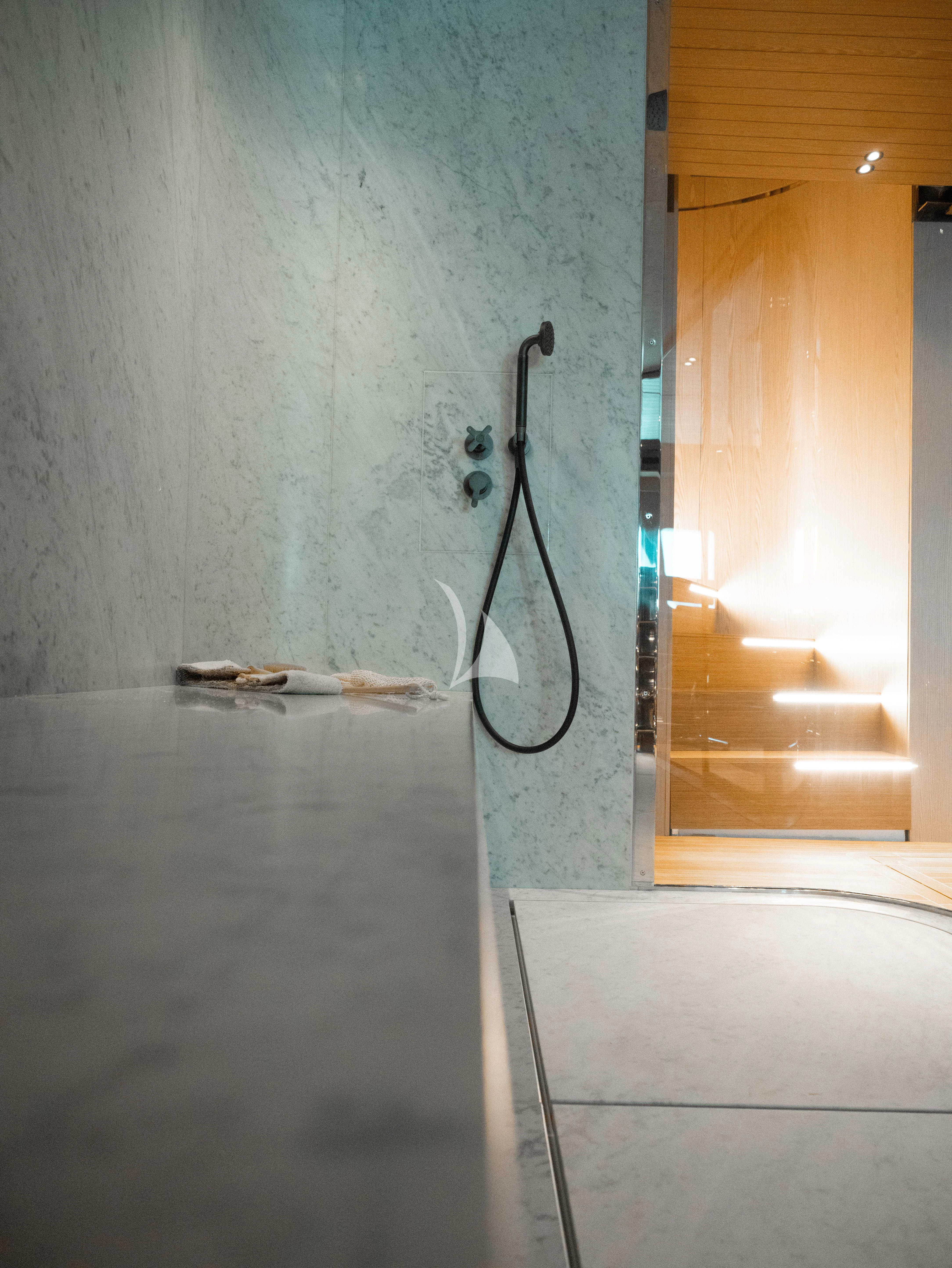 a door with a handle aboard VIRTUOSITY Yacht for Sale