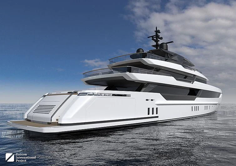 a white yacht in the water aboard VIRTUOSITY Yacht for Sale