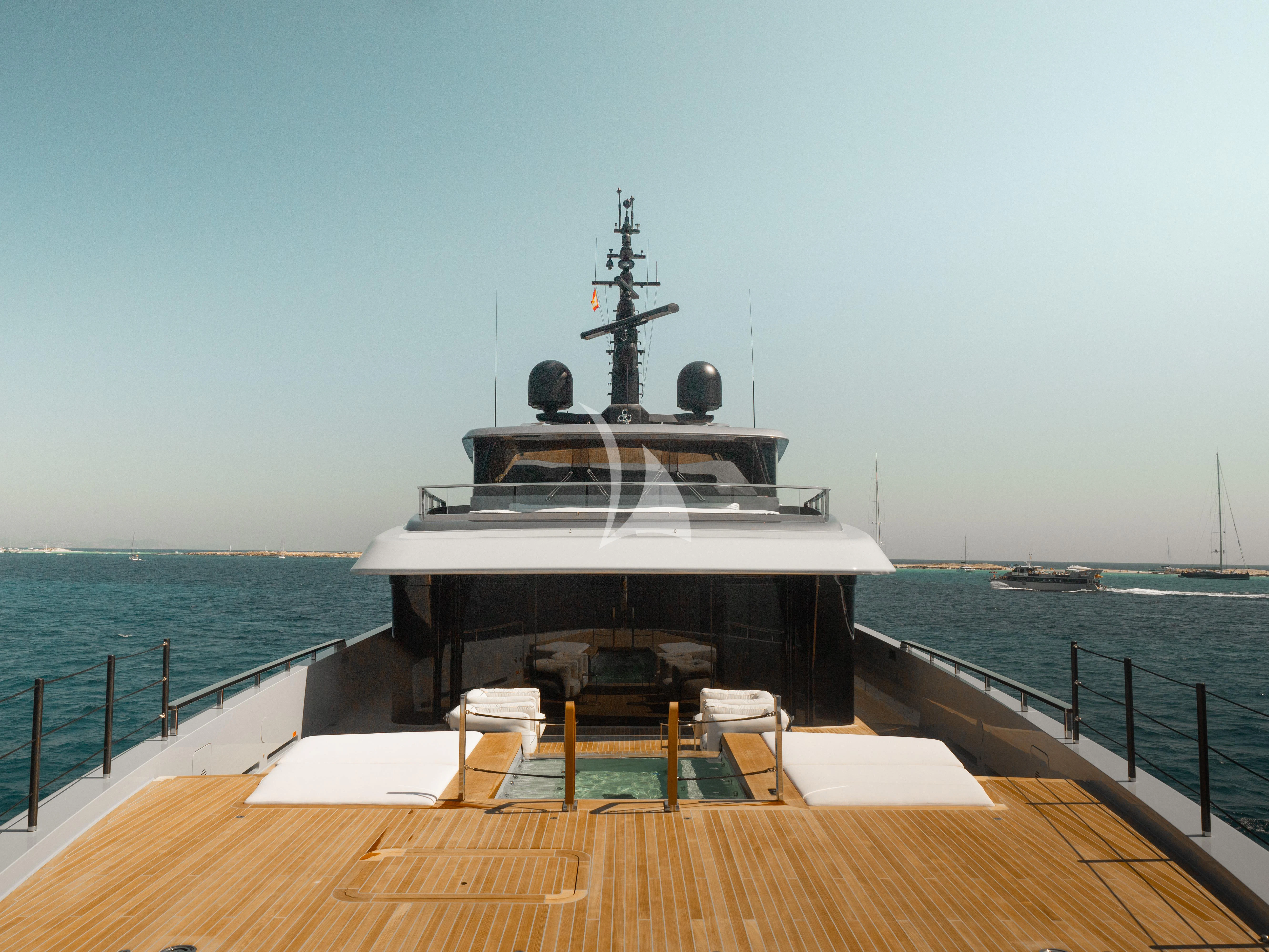 a boat on a body of water aboard VIRTUOSITY Yacht for Sale